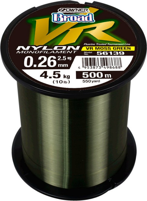 Леска монофильная Owner Broad VR Moss Green Nylon 500м 0.26мм 4.5кг / 56139-026