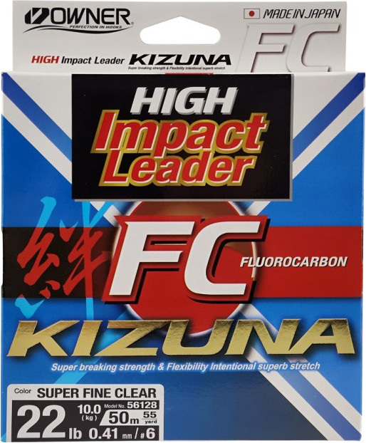 Леска монофильная Owner Kizuna FC super clear 50м 0.41мм 9.98кг / 56128-0405