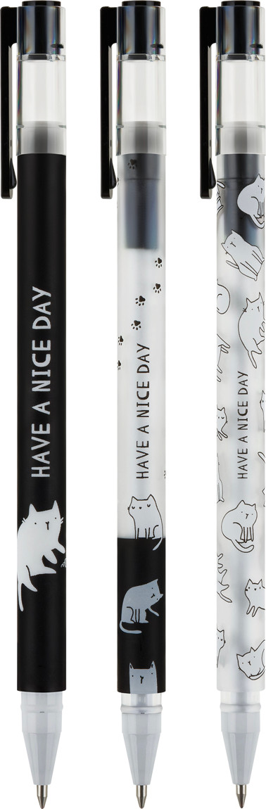 Набор шариковых ручек Meshu Cute Pattern / MS_67013 (3шт, синий) — фото 2