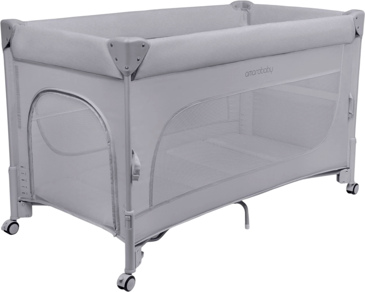 Кровать-манеж Amarobaby Oasis / АВ25-26OS/11 (серый)