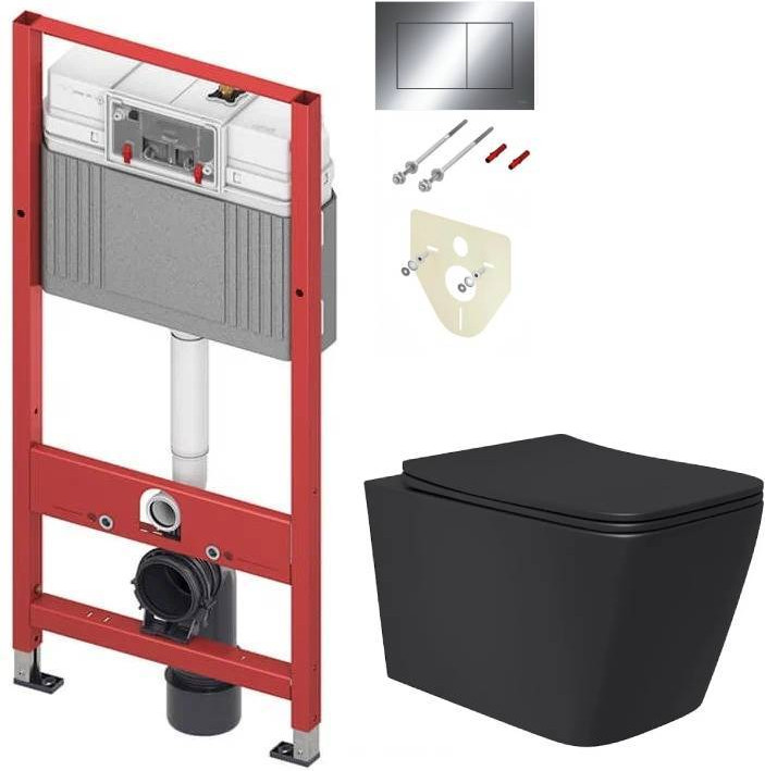 Унитаз подвесной с инсталляцией Lauter Magdeburg 21103EC + TECE Kit 9400412 (черный матовый)