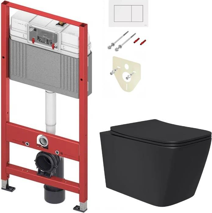 Унитаз подвесной с инсталляцией Lauter Magdeburg 21103EC + TECE Kit 9400413 (черный матовый)