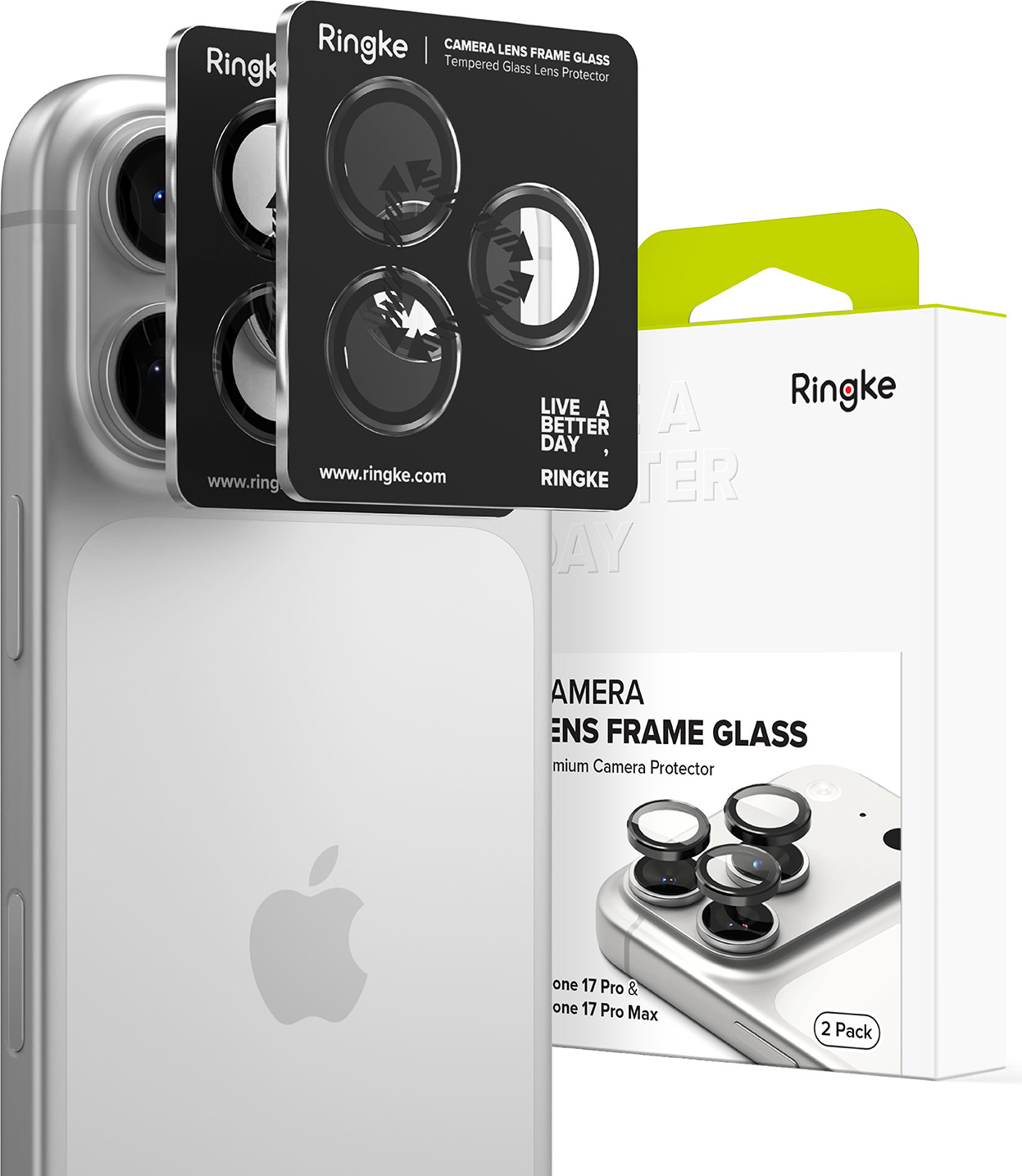 Набор защитных стекол для телефона Ringke Camera Lens Frame для iPhone 17 Pro/17 Pro Max (2шт) — фото 3