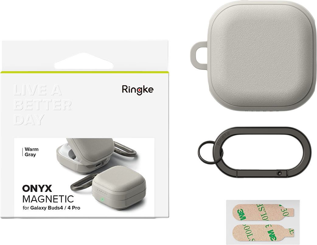 Чехол для наушников Ringke Onyx Magnetic для Galaxy Buds 4/4 Pro (Warm Gray)