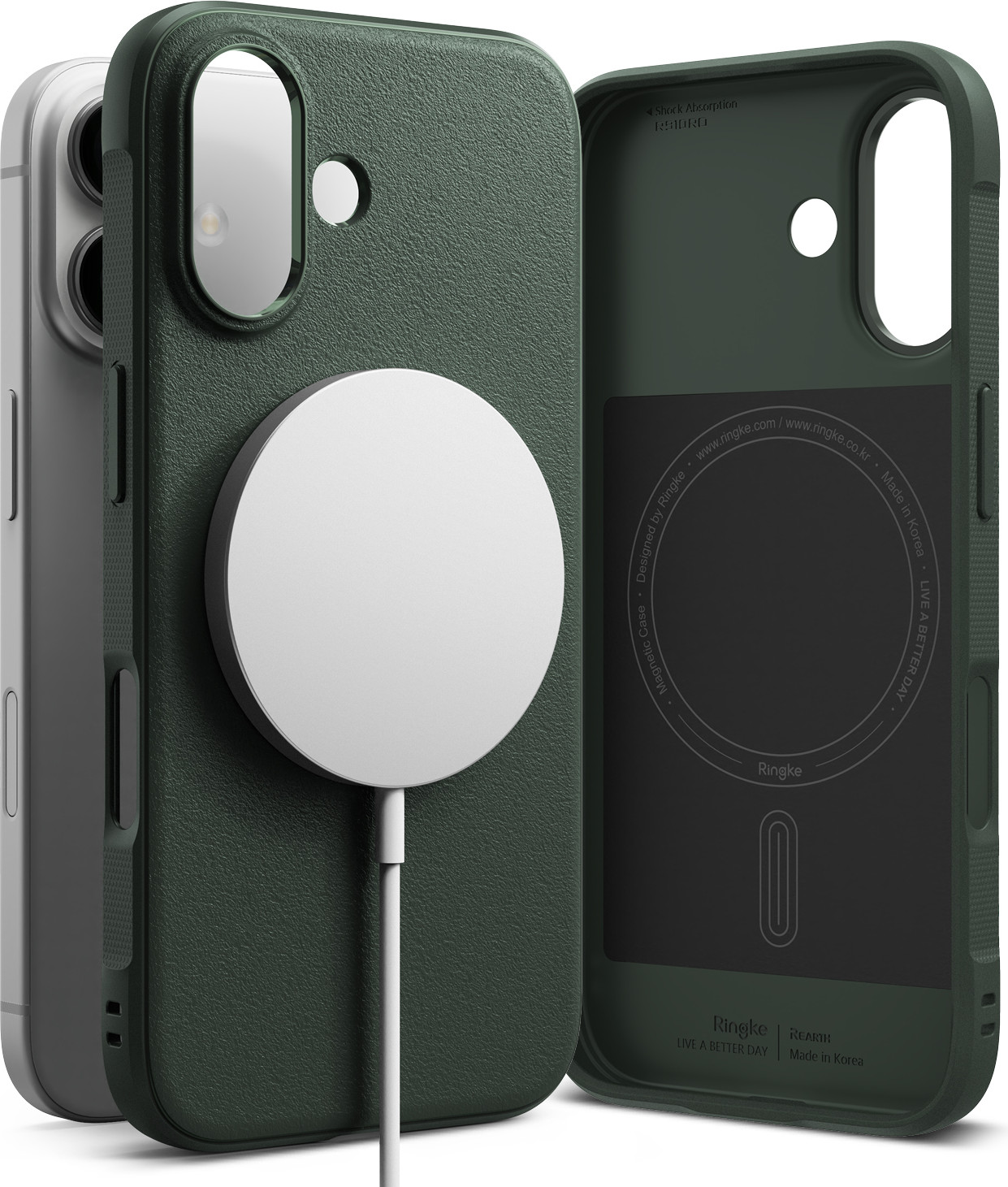 Чехол-накладка Ringke Onyx Magnetic для iPhone 16 (Dark Green) — фото 3