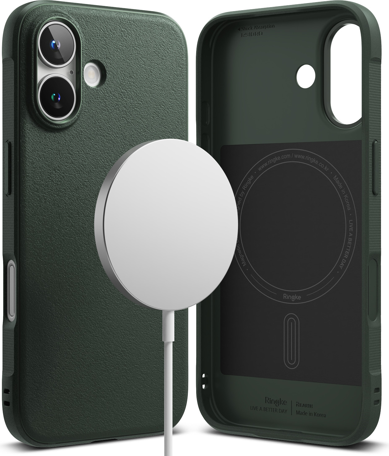 Чехол-накладка Ringke Onyx Magnetic для iPhone 16 (Dark Green) — фото 2
