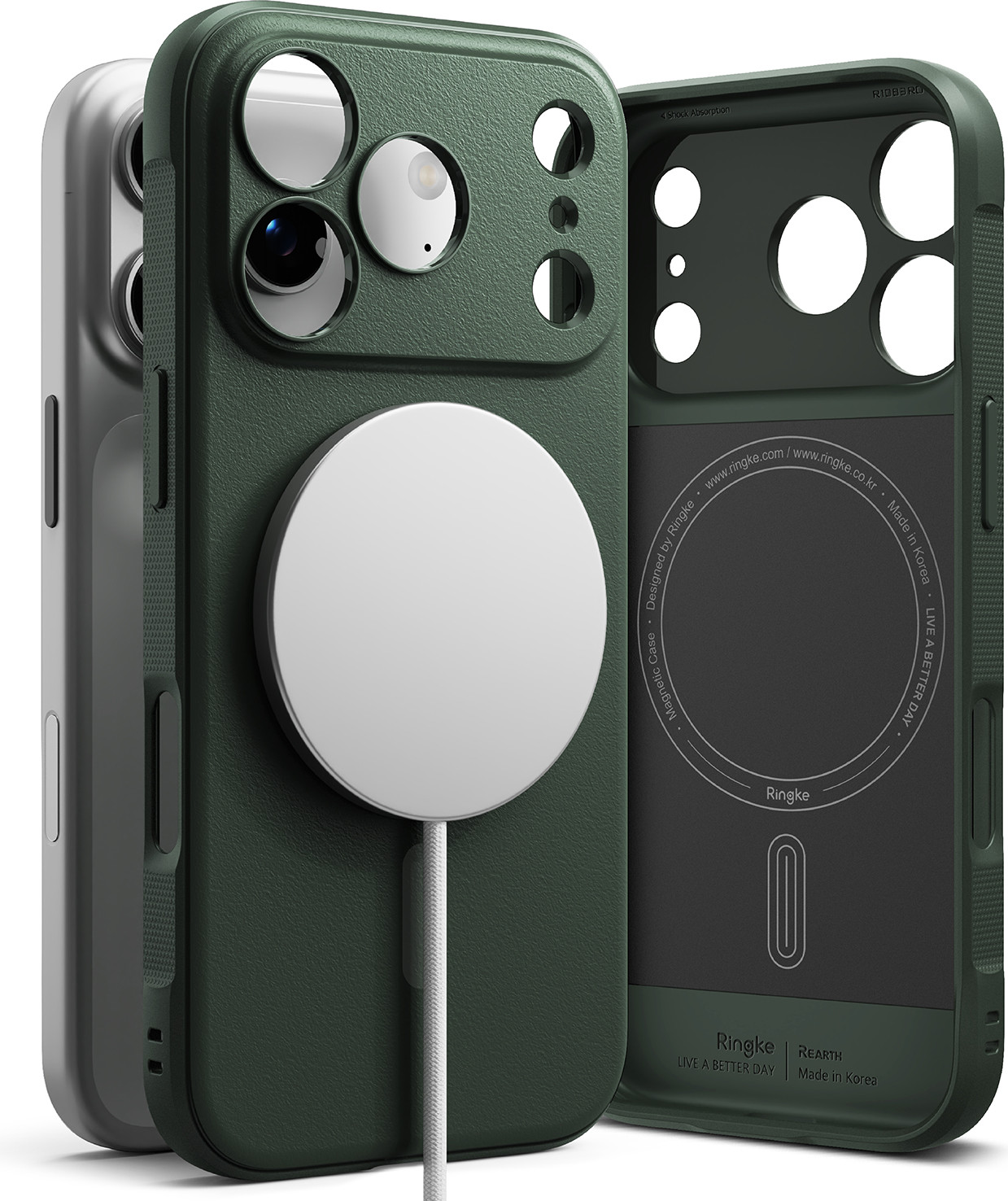 Чехол-накладка Ringke Onyx Magnetic для iPhone 17 Pro (Dark Green) — фото 4