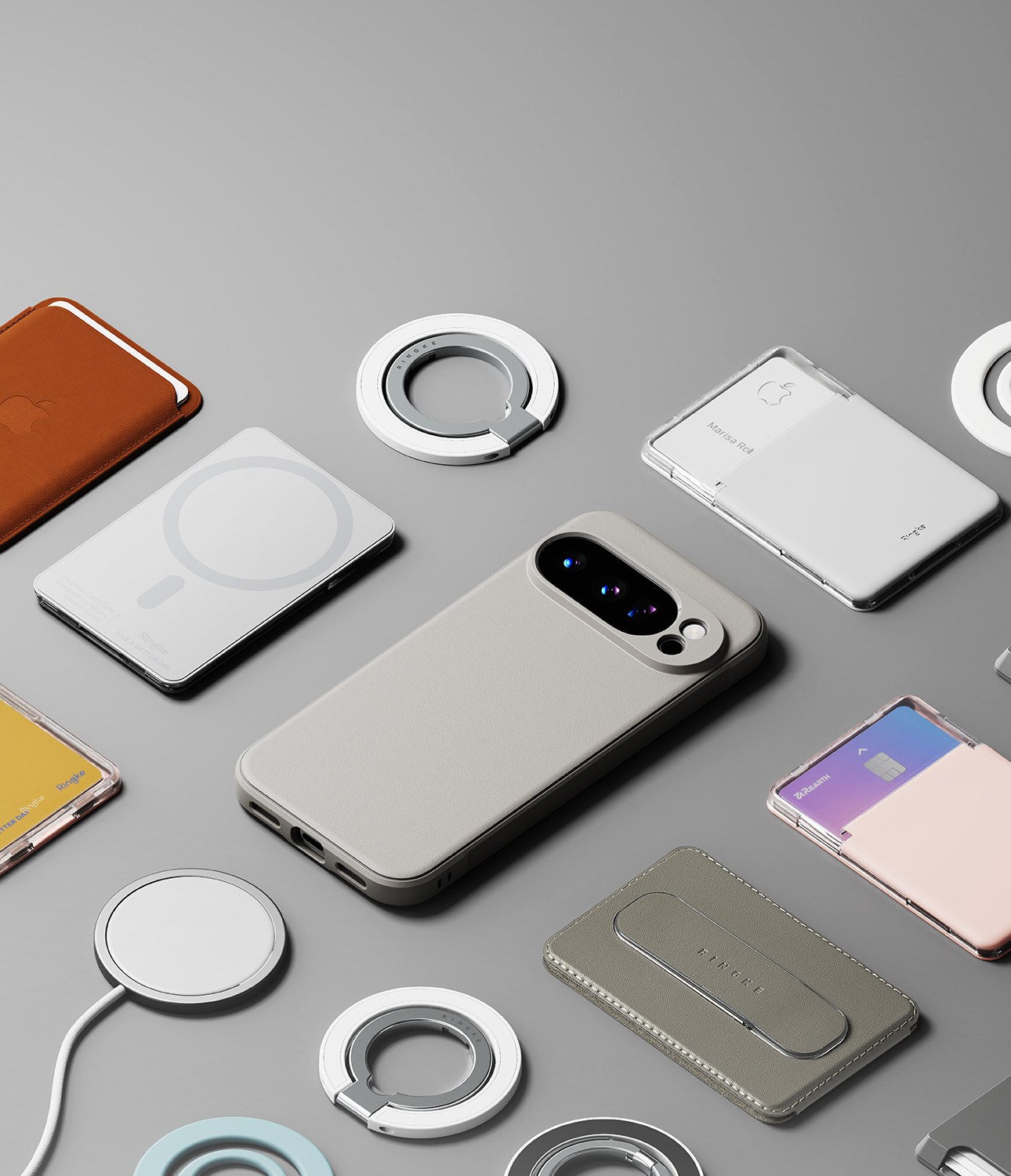 Чехол-накладка Ringke Onyx Magnetic для Pixel 10 Pro XL (Warm Gray) — фото 5