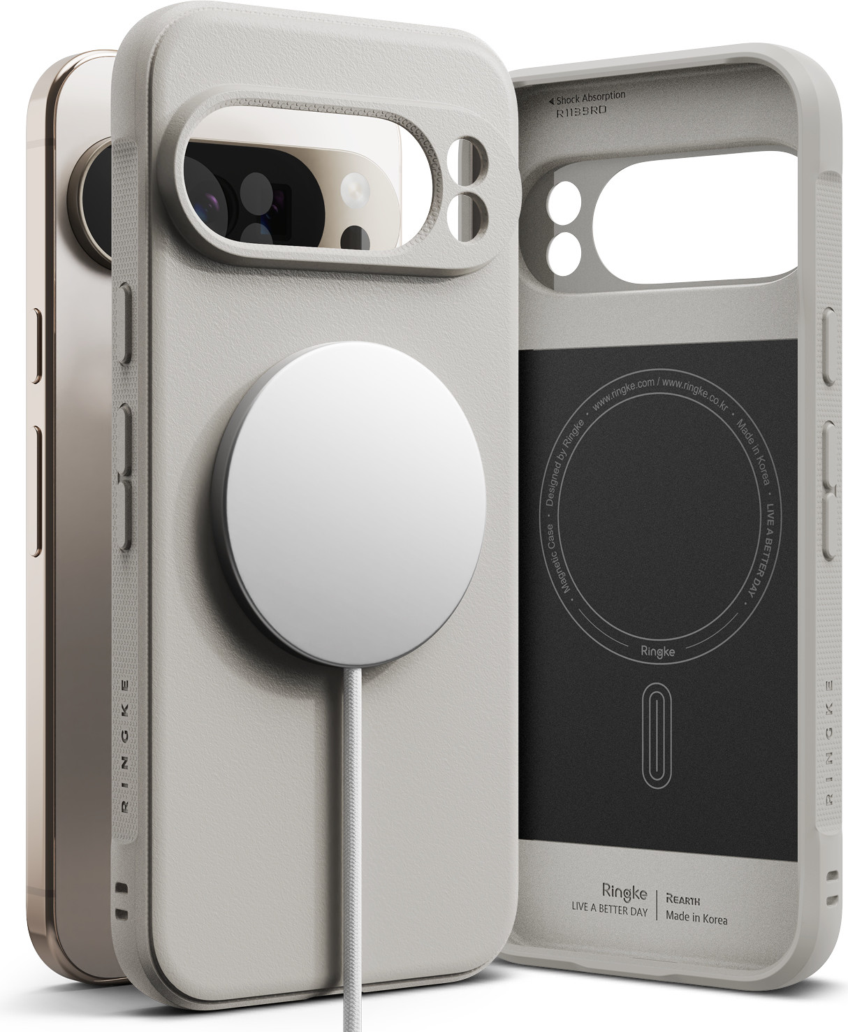 Чехол-накладка Ringke Onyx Magnetic для Pixel 10 Pro XL (Warm Gray) — фото 4