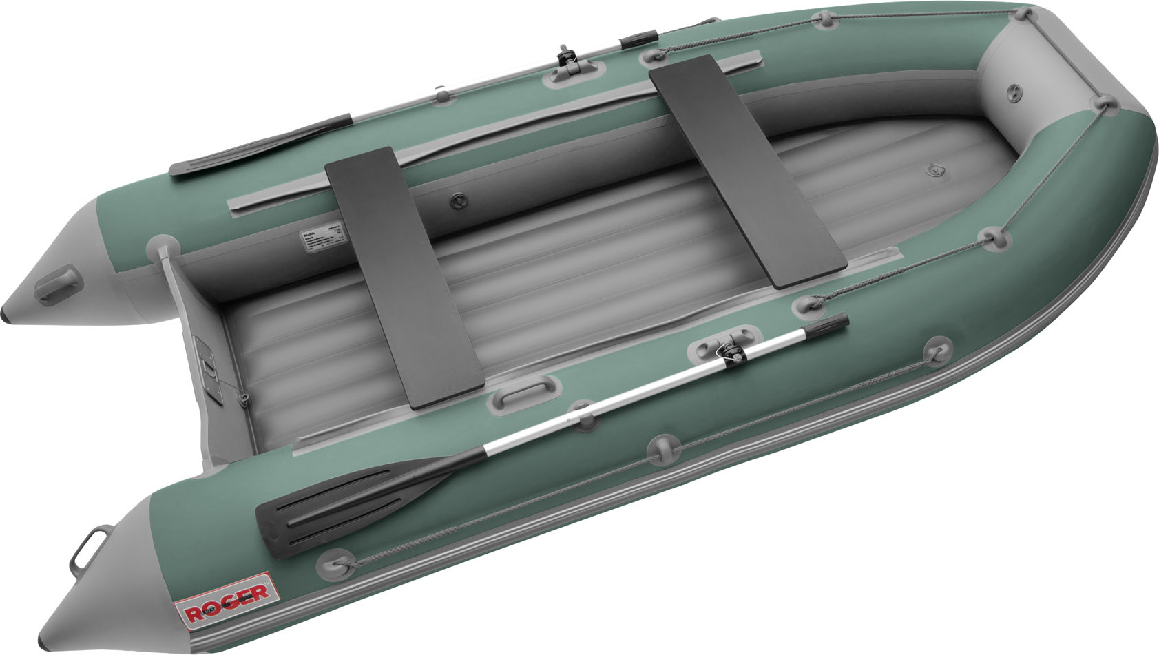 Надувная лодка Roger Boat Zefir 3100 LT (малокилевой, зеленый/серый комби)