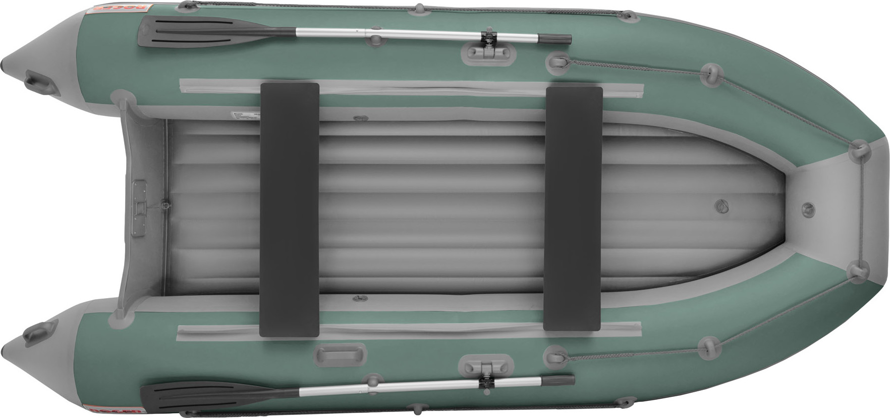 Надувная лодка Roger Boat Zefir 3100 LT (малокилевой, зеленый/серый комби) — фото 2