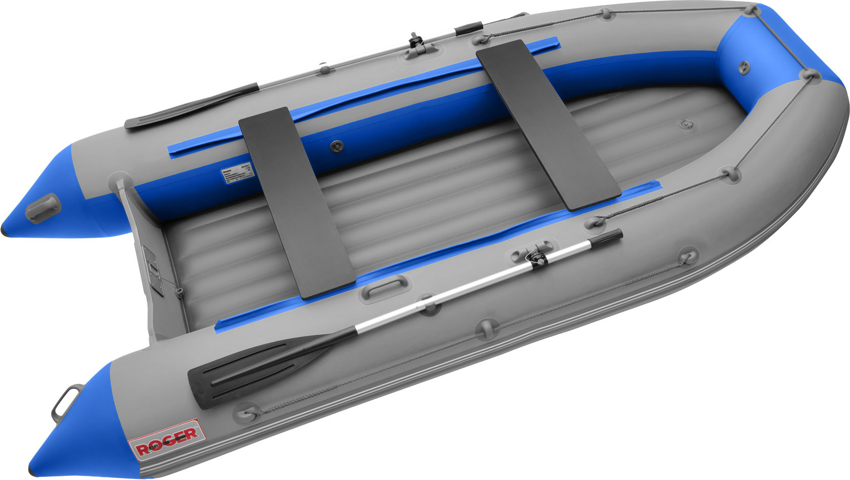 Надувная лодка Roger Boat Zefir 3100 LT (малокилевой, серый/синий комби)