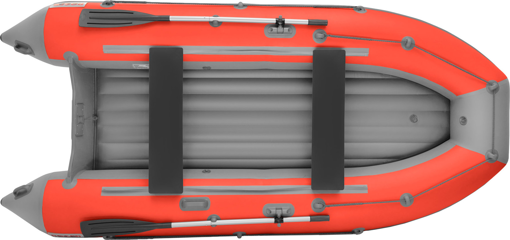 Надувная лодка Roger Boat Zefir 3300 LT (малокилевой, красный/серый комби) — фото 2