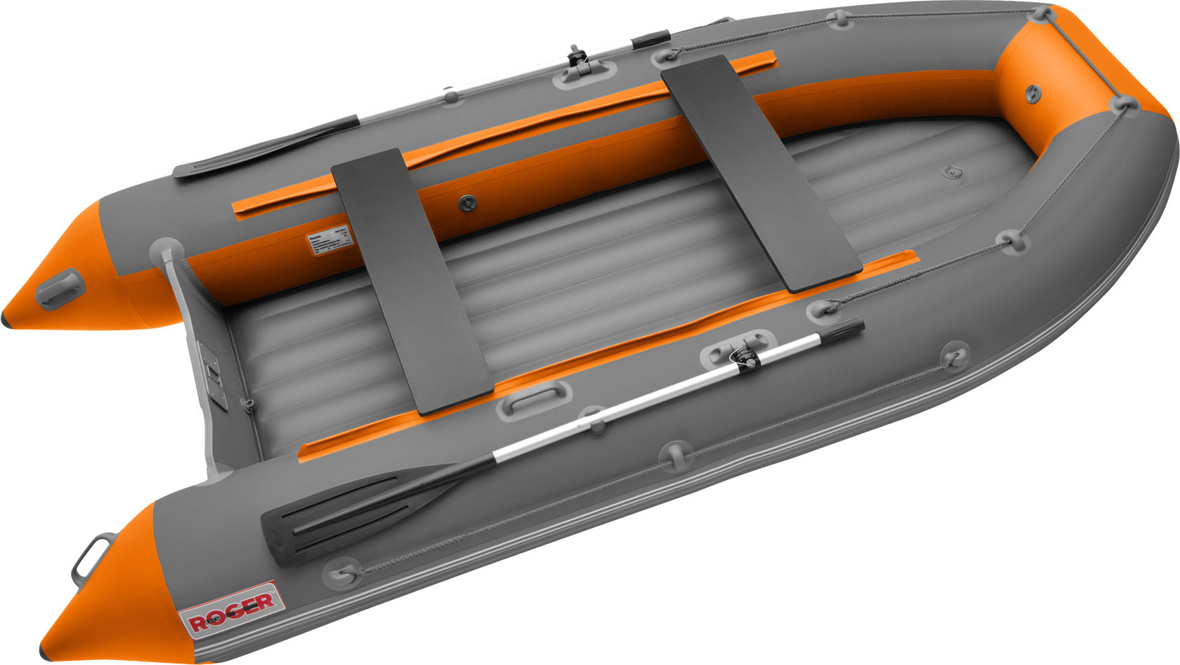 Надувная лодка Roger Boat Zefir 3300 LT (малокилевой, графит/оранжевый комби)