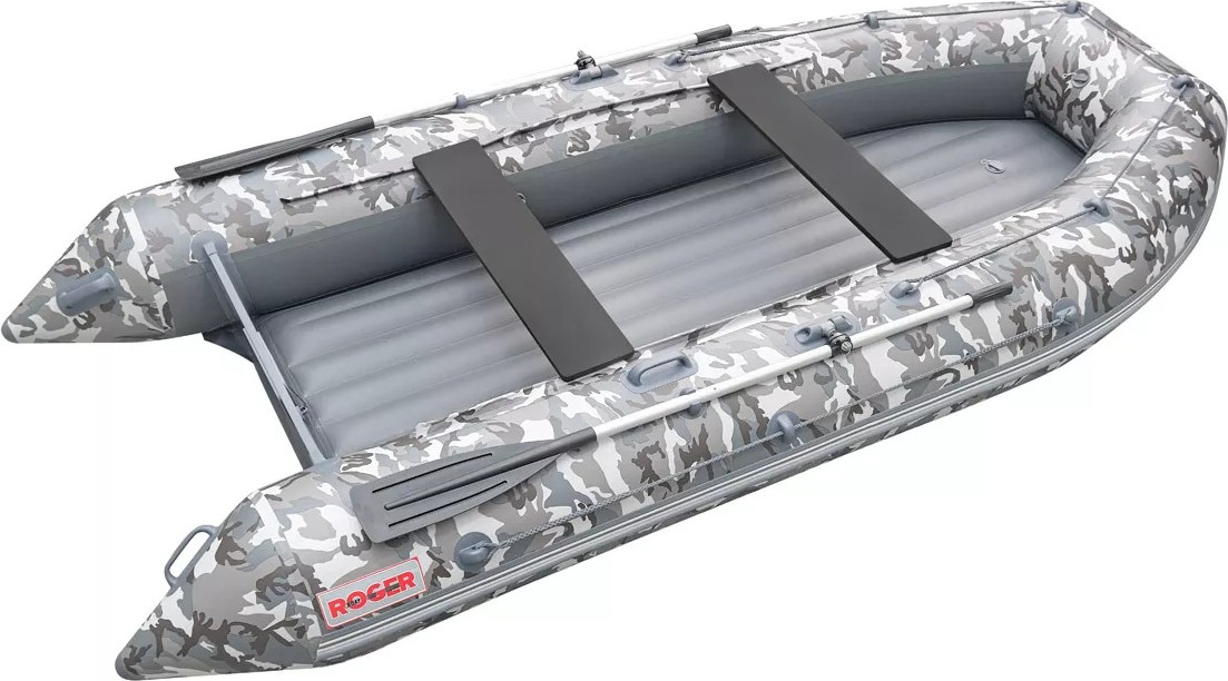 Надувная лодка Roger Boat Zefir 3300 LT (малокилевой, серый камуфляж/графит комби)
