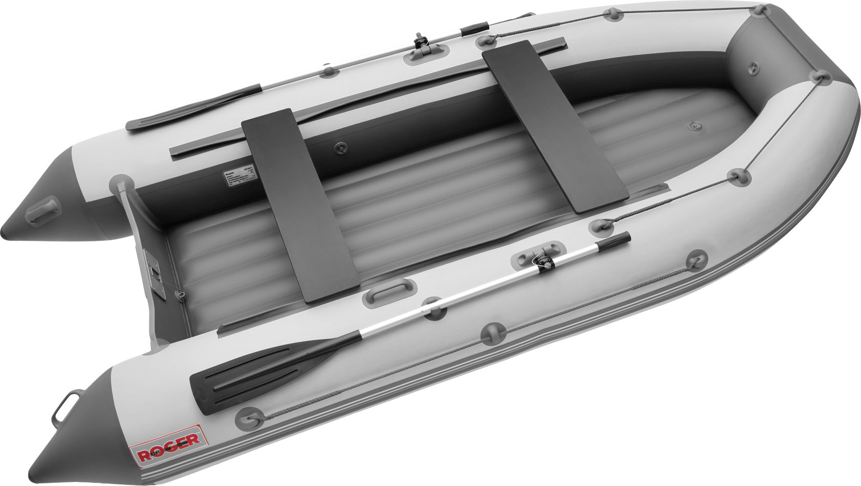 Надувная лодка Roger Boat Zefir 3500 LT (малокилевой, белый/графит комби)