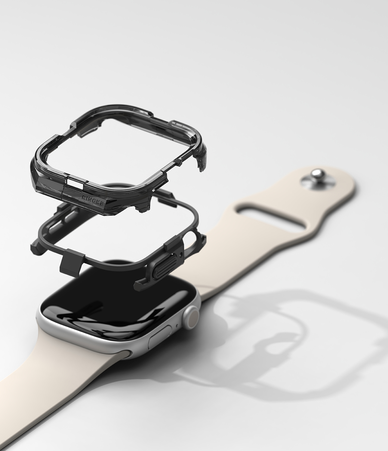 Защитный чехол для умных часов Ringke Fusion Bumper для Apple Watch 11/10 46mm (Black) — фото 4