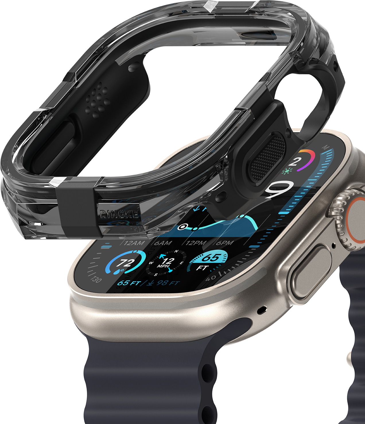 Защитный чехол для умных часов Ringke Fusion Bumper для Apple Watch Ultra 3/2/1 (Black) — фото 3