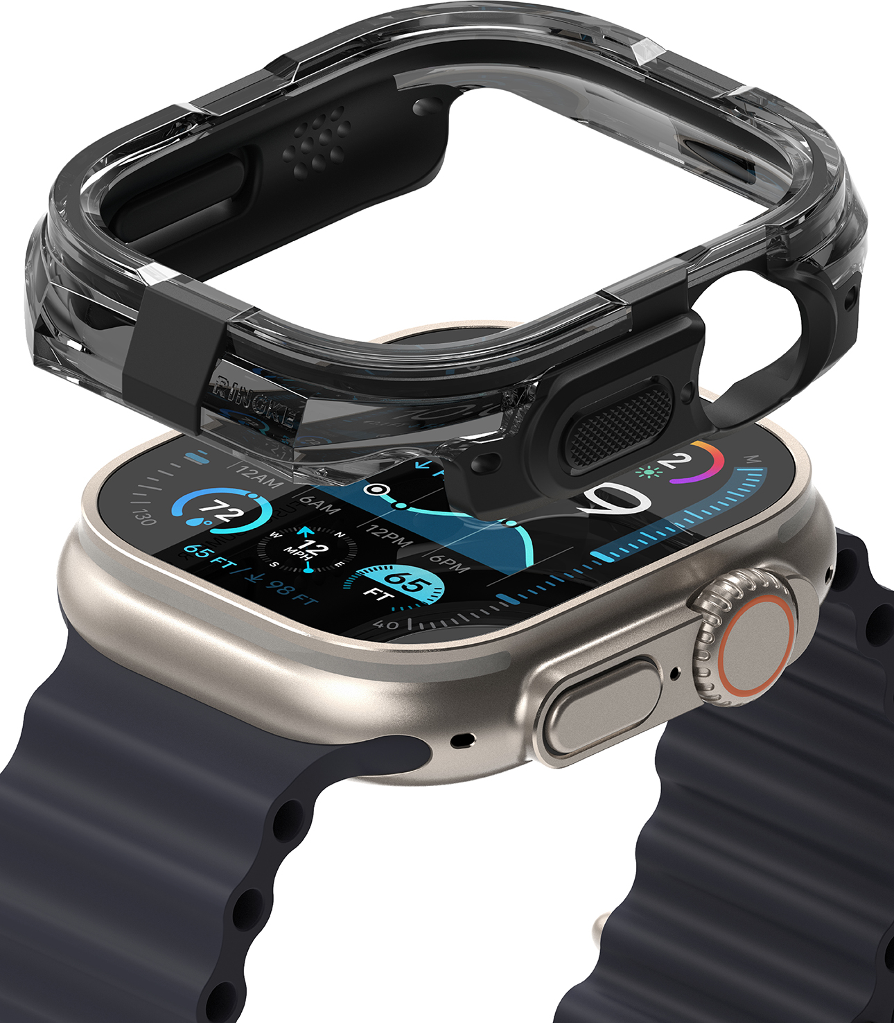 Защитный чехол для умных часов Ringke Fusion Bumper для Apple Watch Ultra 3/2/1 (Black)