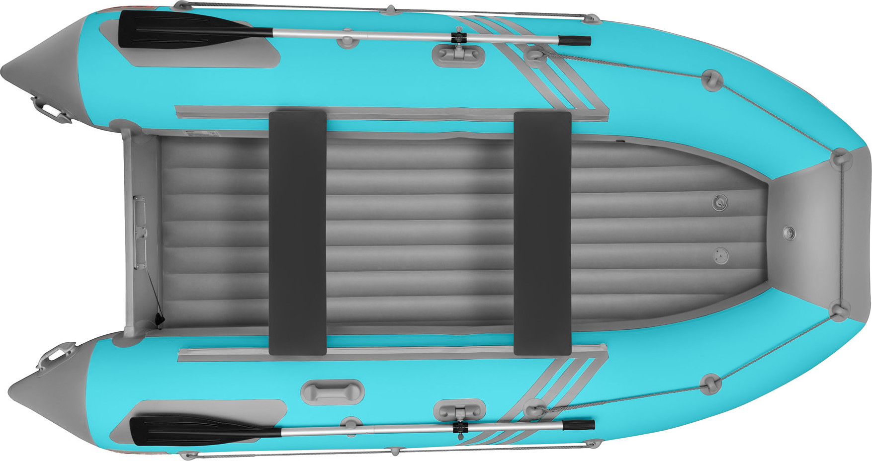 Надувная лодка Roger Boat Zefir 3700 (большой киль, бирюзовый/серый комби) — фото 2