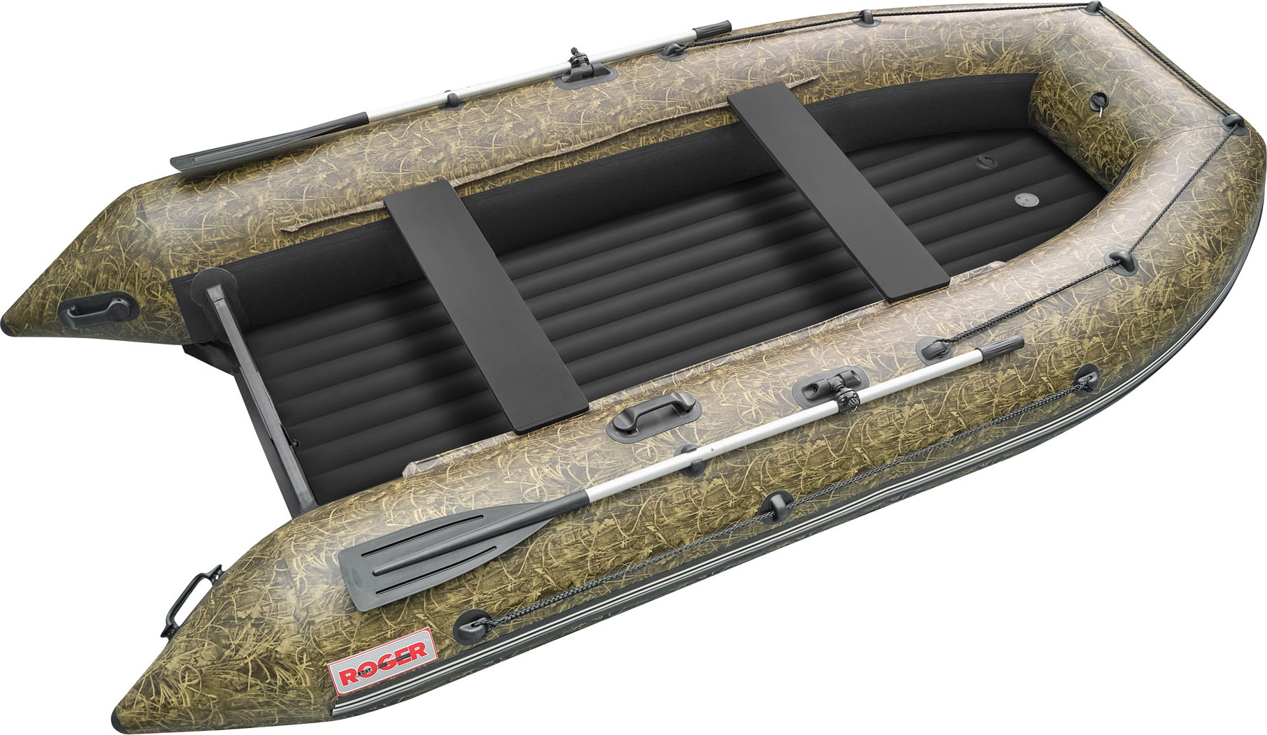Надувная лодка Roger Boat Zefir 4000 (большой киль, камуфляж камыш/черный комби)