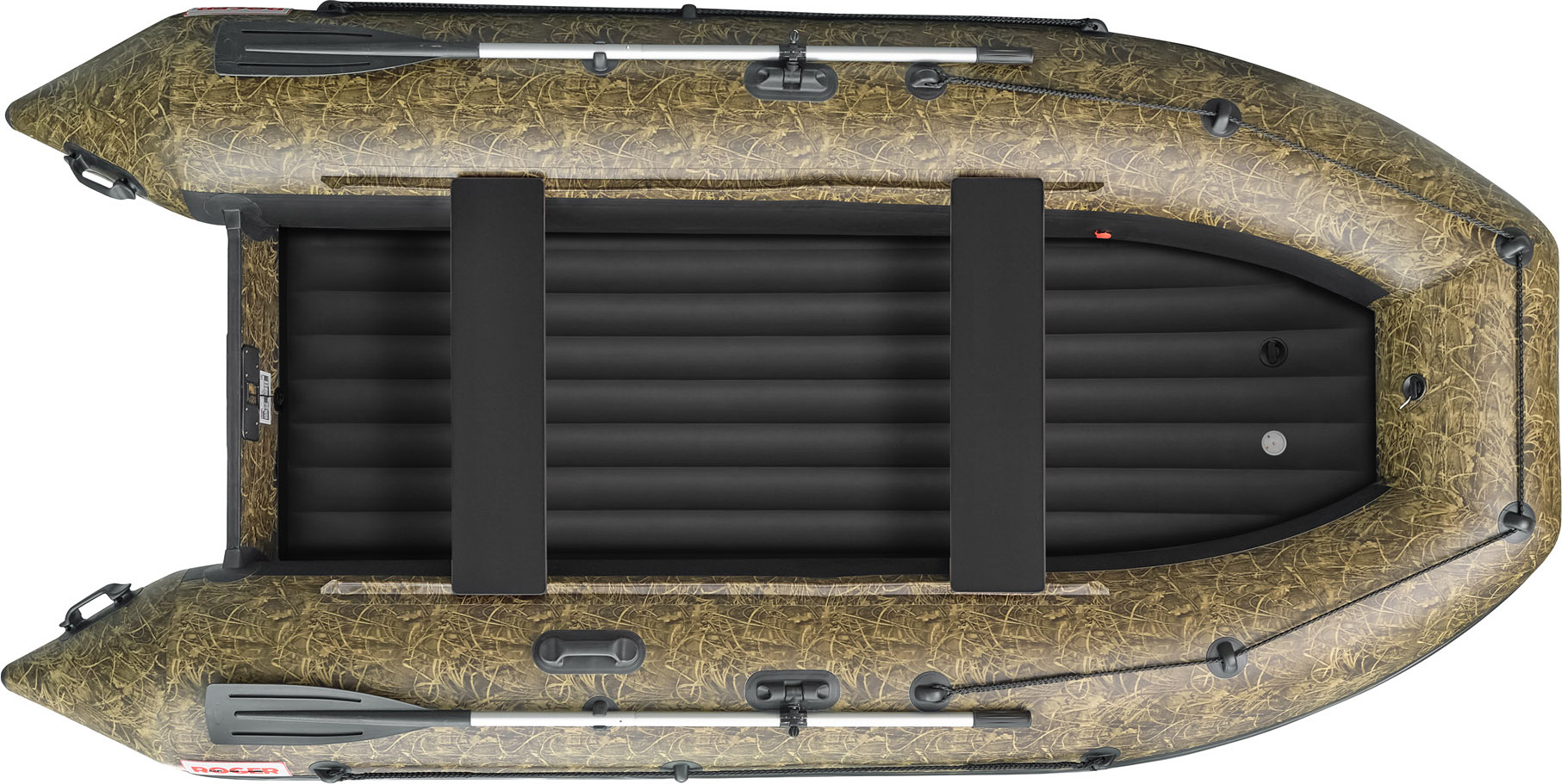 Надувная лодка Roger Boat Zefir 4000 (большой киль, камуфляж камыш/черный комби) — фото 2