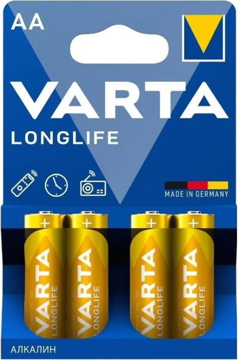 Комплект батареек Varta Longlife AA / V04106113414 (4шт)
