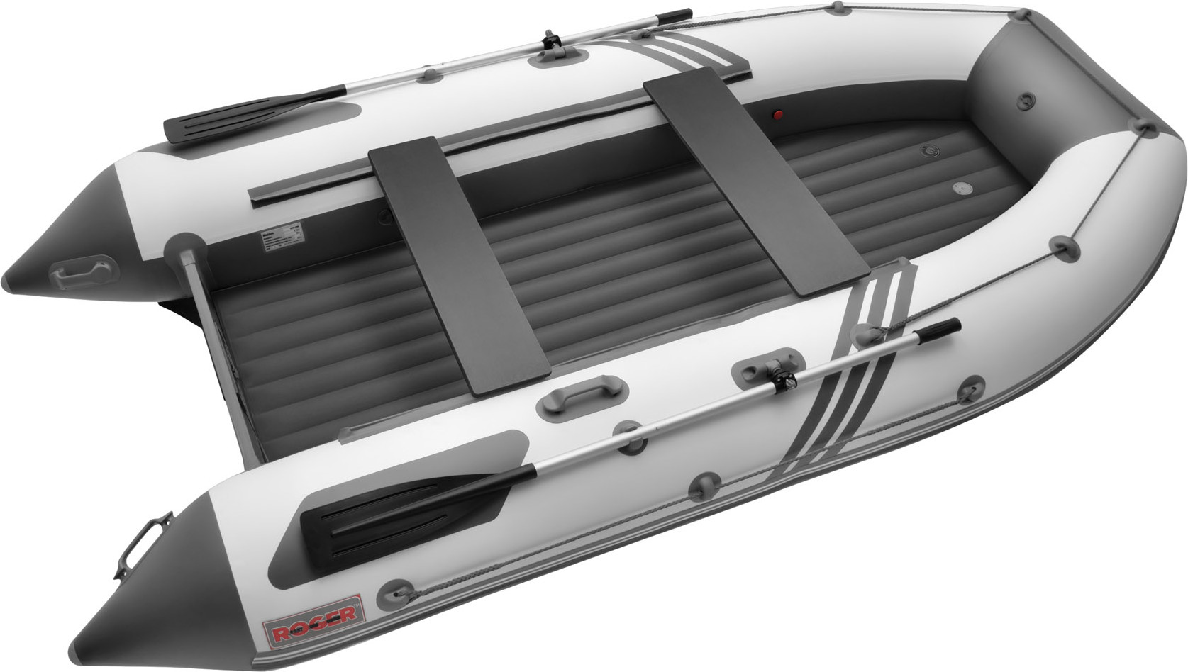 Надувная лодка Roger Boat Zefir 4400 (большой киль, белый/графит комби)
