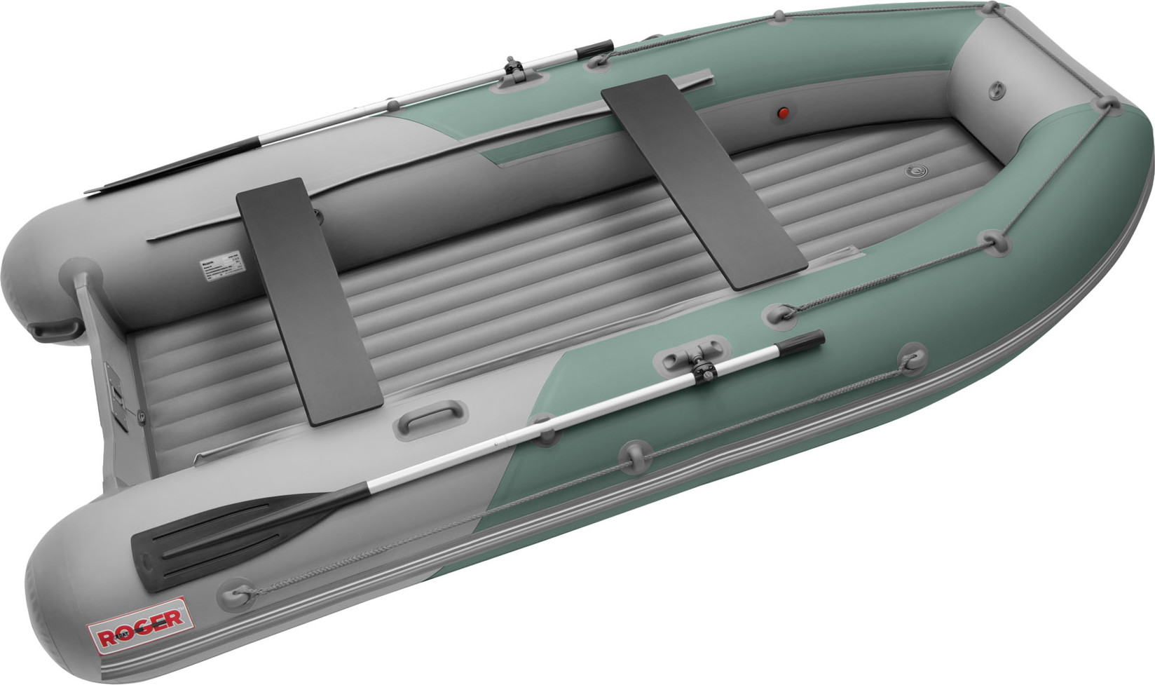 Надувная лодка Roger Boat Zefir 3300 (малокилевой, зеленый/серый комби)