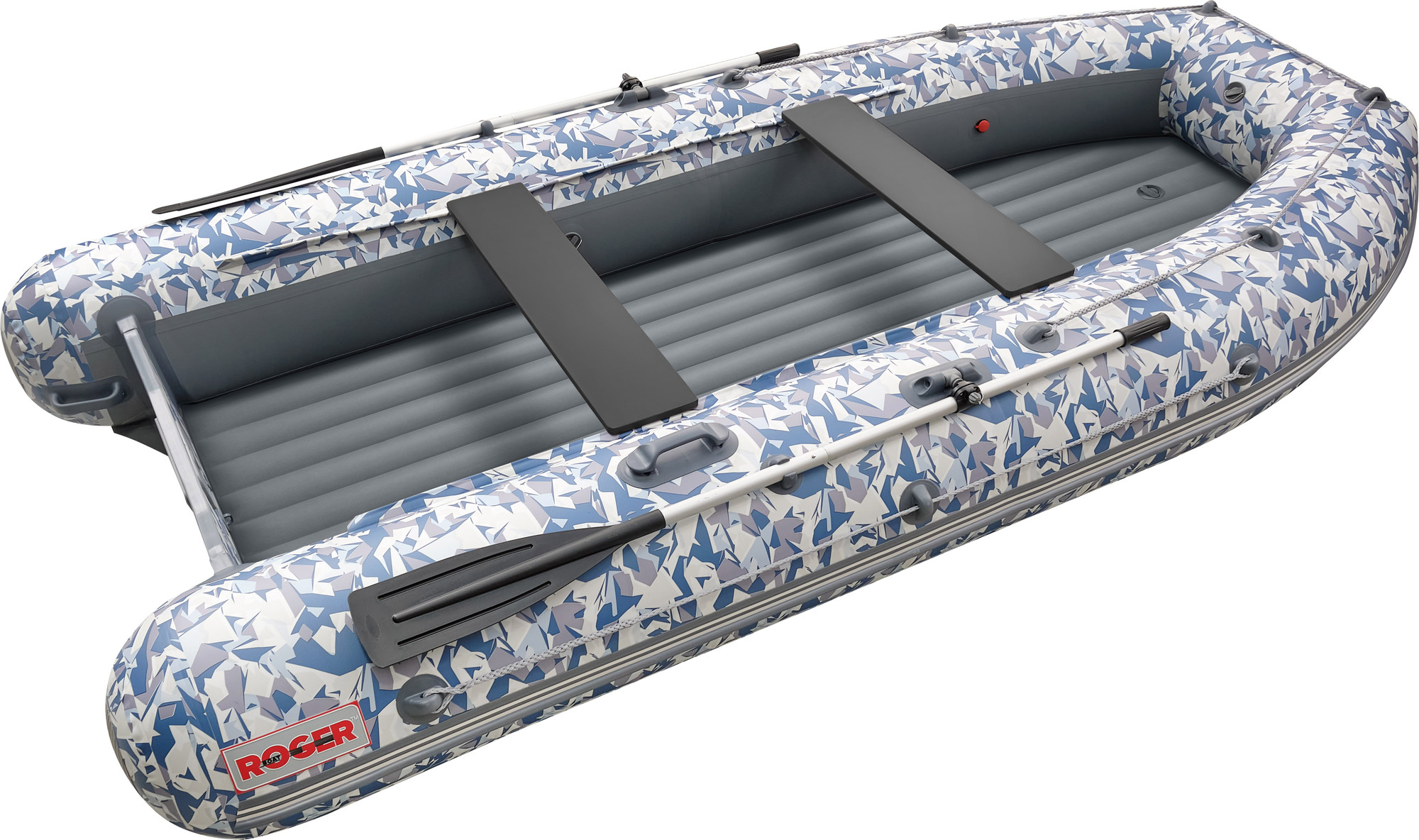 Надувная лодка Roger Boat Sfera 3300 (безконусная, малый киль, битое стекло/серый комби)