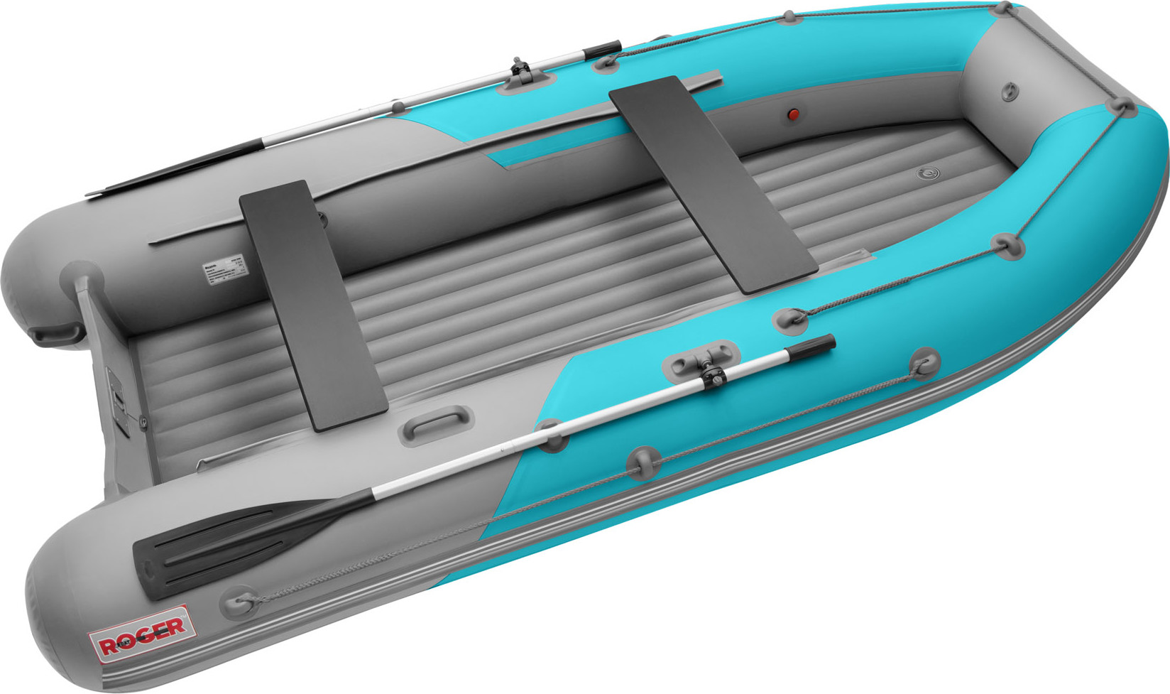 Надувная лодка Roger Boat Sfera 3500 (безконусная, малый киль, бирюзовый/серый комби)