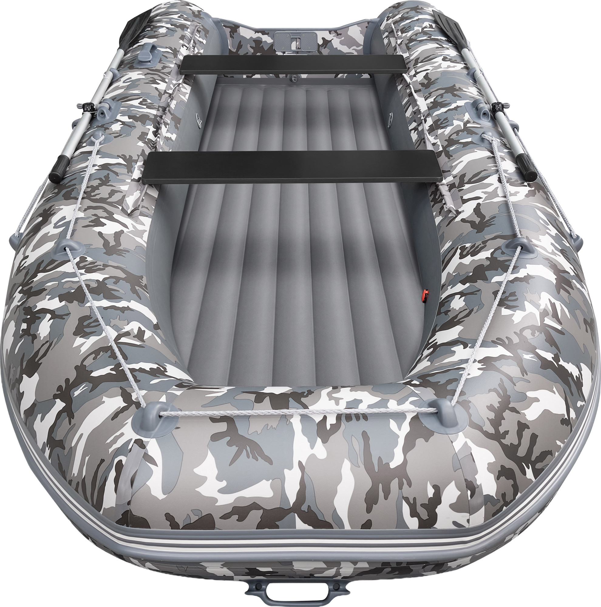 Надувная лодка Roger Boat Sfera 3500 (безконусная, малый киль, серый камуфляж/графит комби) — фото 6