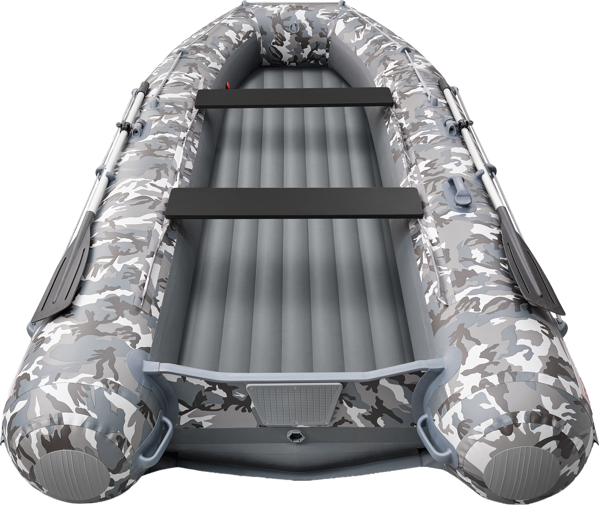 Надувная лодка Roger Boat Sfera 3500 (безконусная, малый киль, серый камуфляж/графит комби) — фото 5