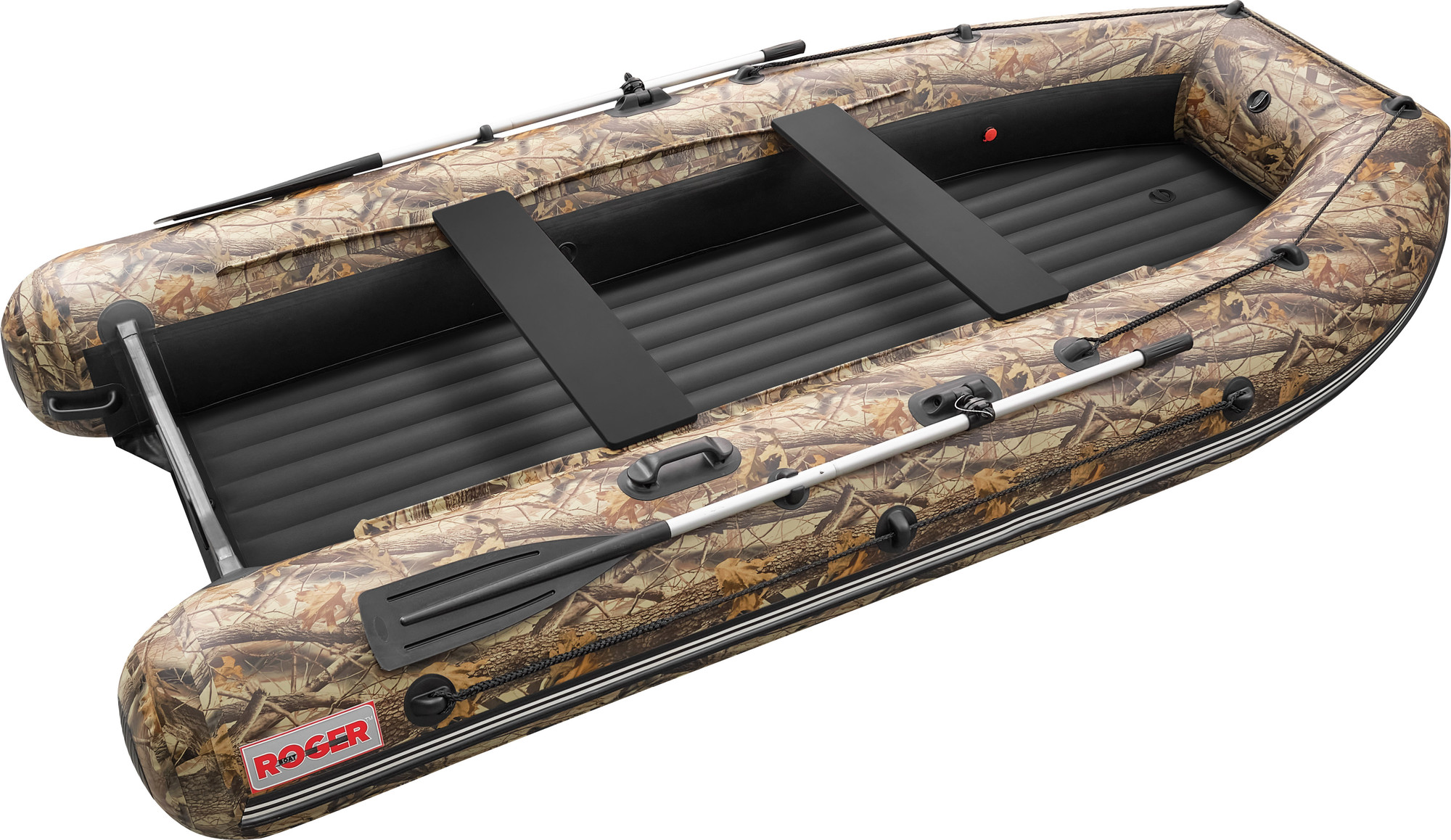 Надувная лодка Roger Boat Sfera 3500 (безконусная, малый киль, камуфляж лес/черный комби)