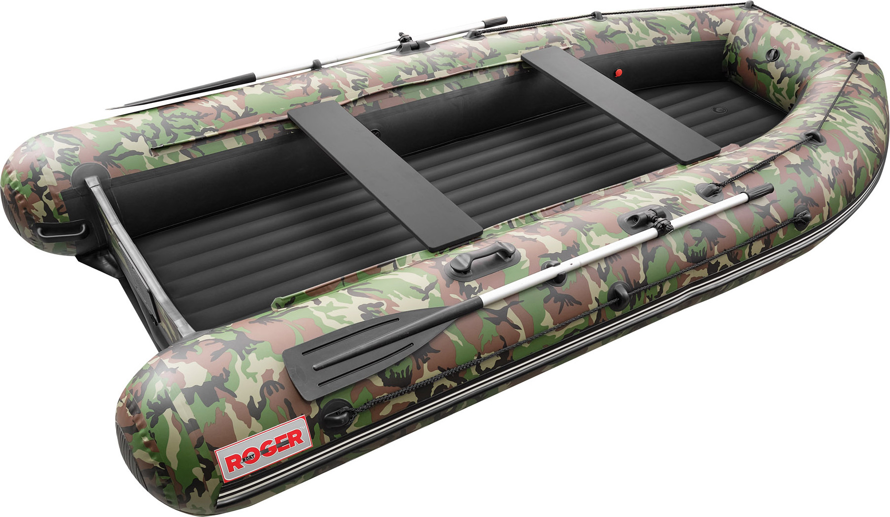 Надувная лодка Roger Boat Zefir 3300 (малокилевой, зеленый камуфляж/черный комби)