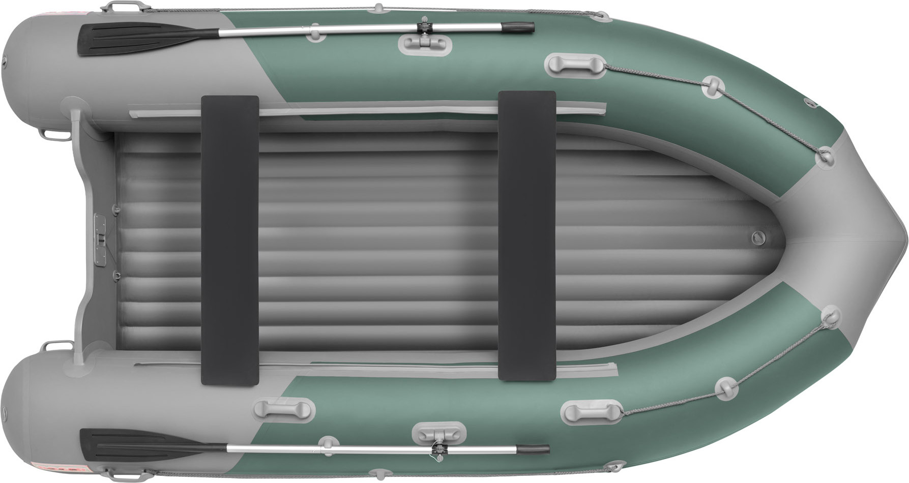 Надувная лодка Roger Boat Sfera 3800 (безконусная, средний киль, зеленый/серый комби) — фото 2