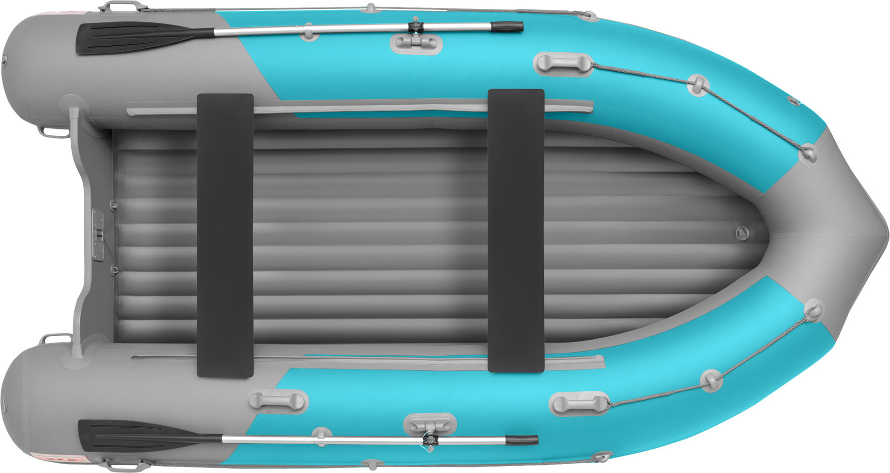 Надувная лодка Roger Boat Sfera 3800 (безконусная, средний киль, бирюзовый/серый комби) — фото 2