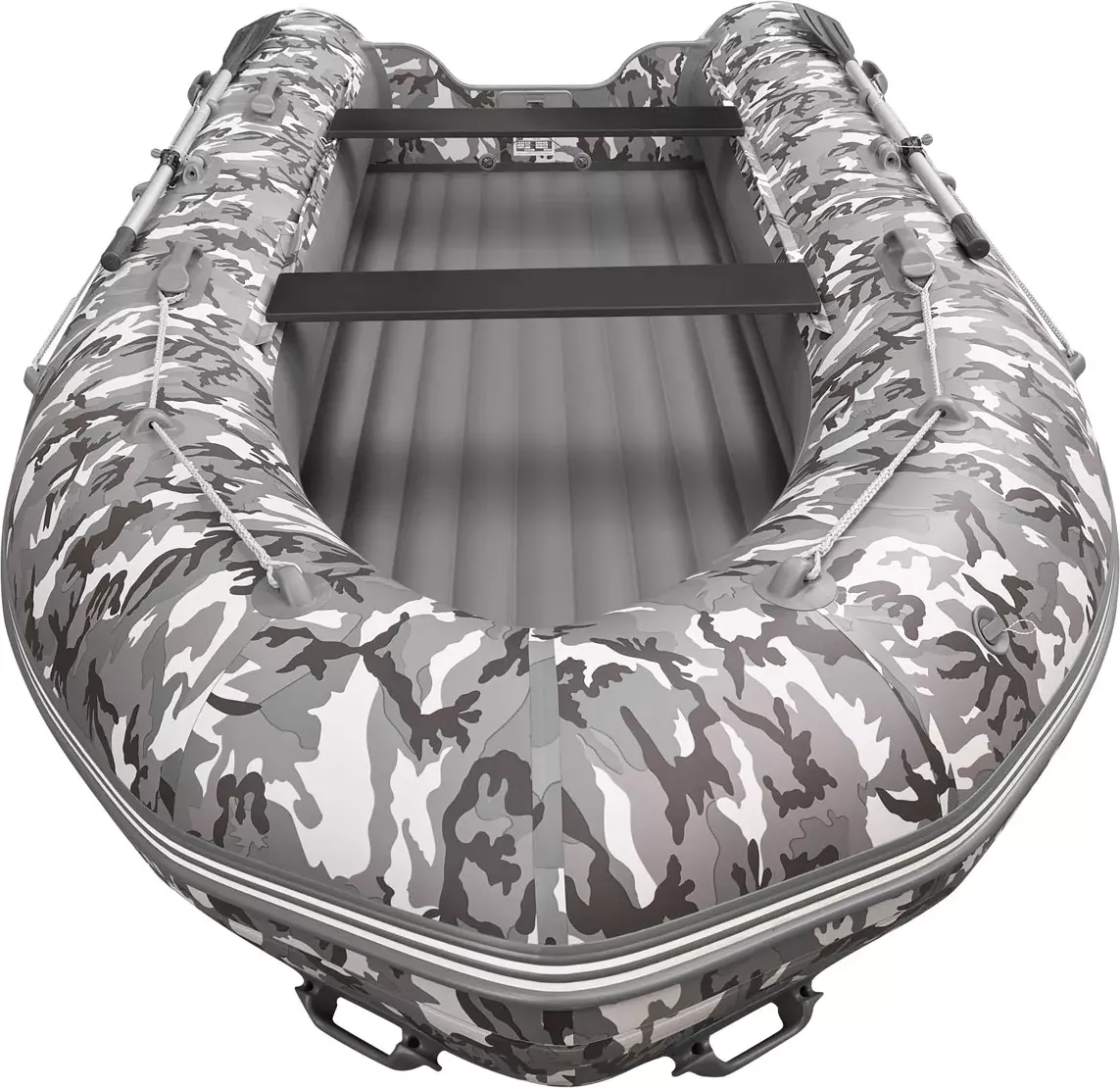 Надувная лодка Roger Boat Sfera 3800 (безконусная, средний киль, серый камуфляж/графит комби) — фото 5