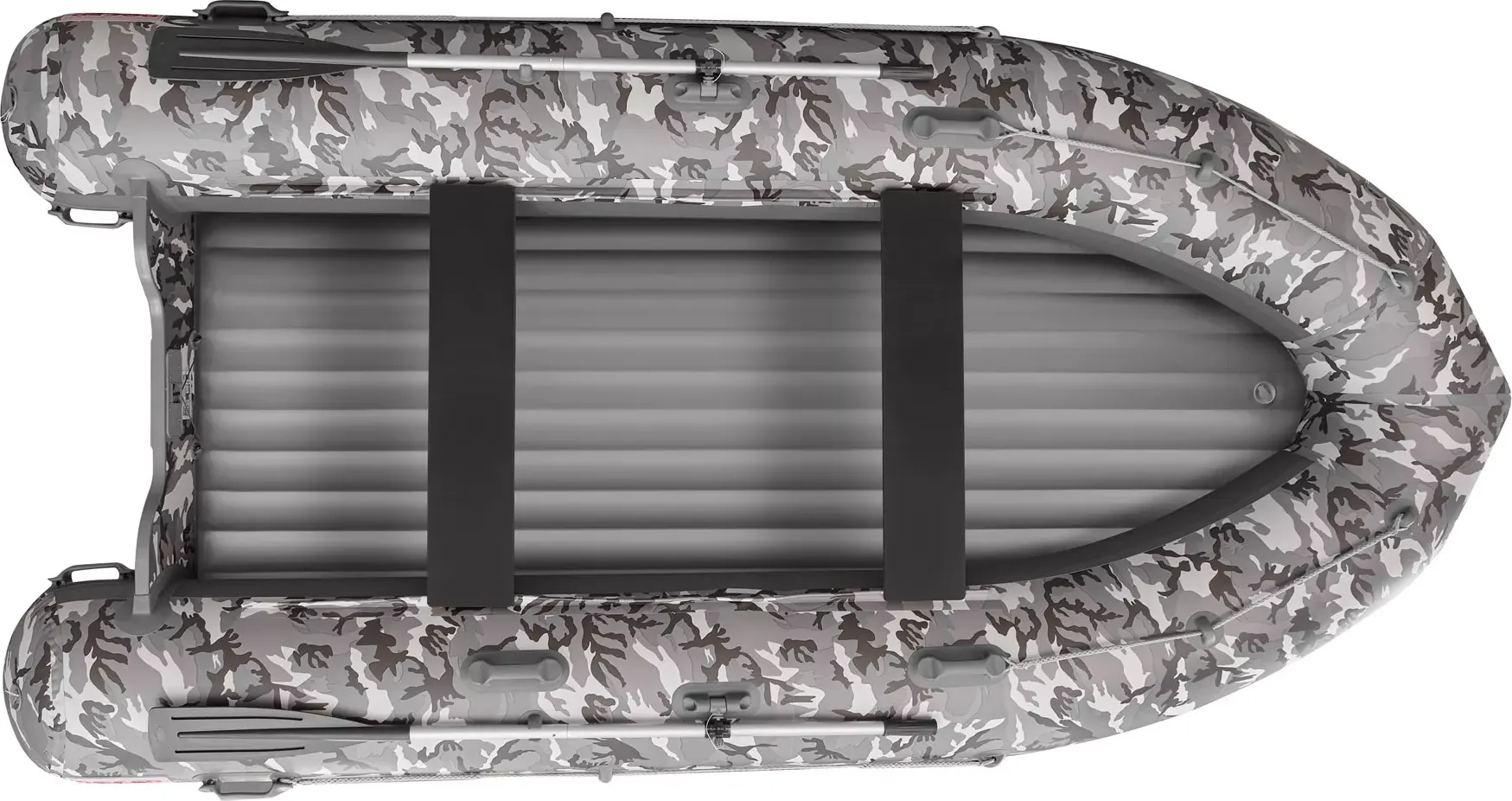 Надувная лодка Roger Boat Sfera 3800 (безконусная, средний киль, серый камуфляж/графит комби) — фото 2