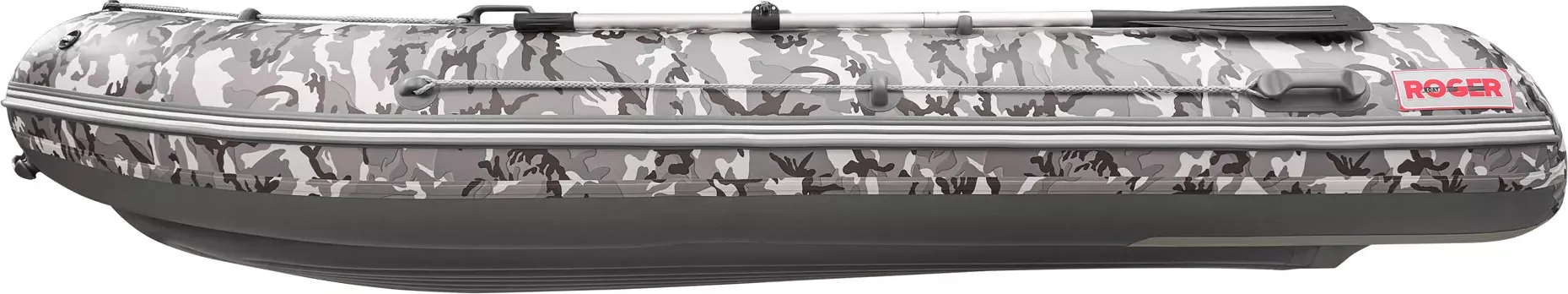 Надувная лодка Roger Boat Sfera 3800 (безконусная, средний киль, серый камуфляж/графит комби) — фото 4