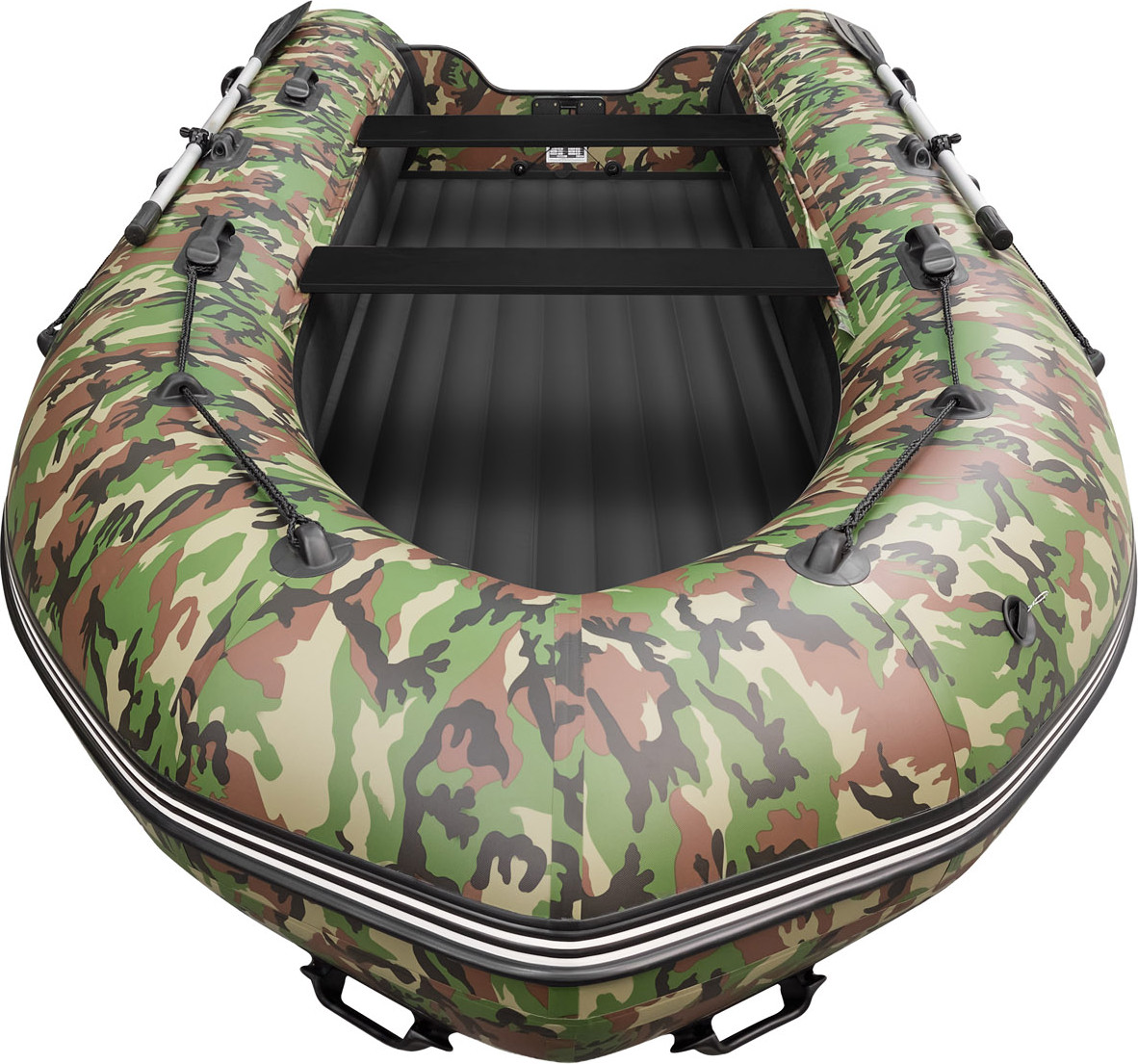 Надувная лодка Roger Boat Sfera 3800 (безконусная, средний киль, зеленый камуфляж/черный комби) — фото 6