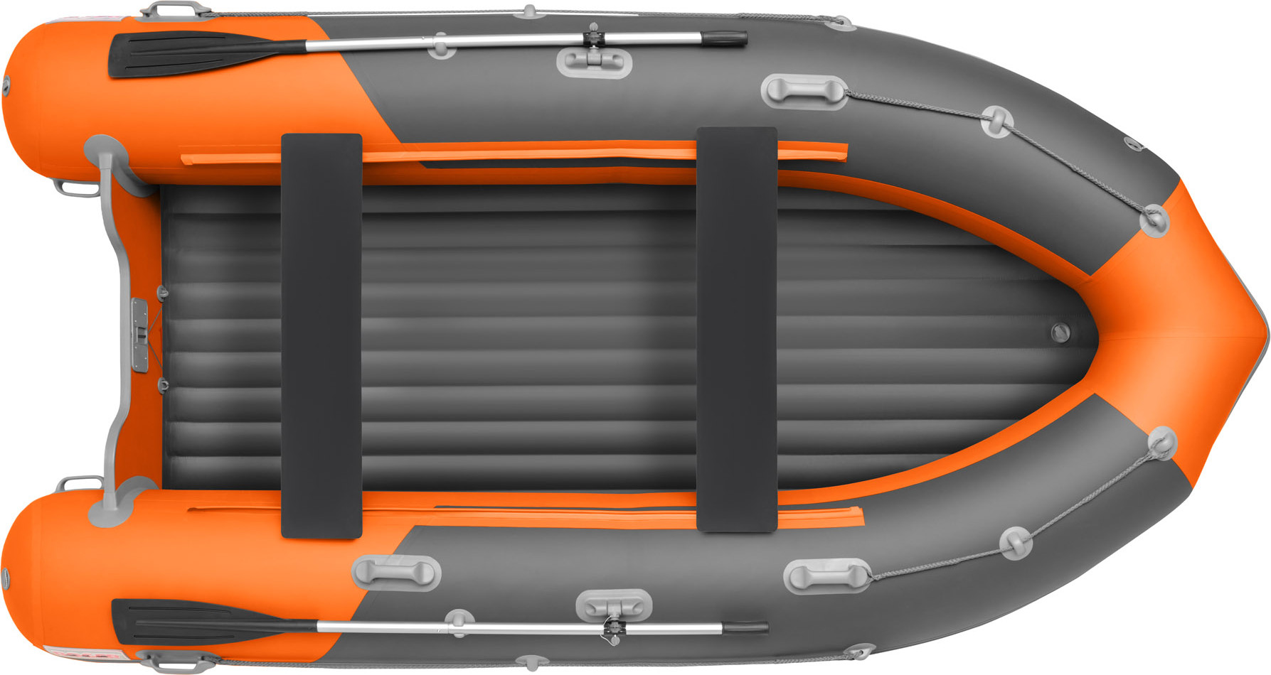 Надувная лодка Roger Boat Sfera 4000 (безконусная, средний киль, графит/оранжевый комби) — фото 2