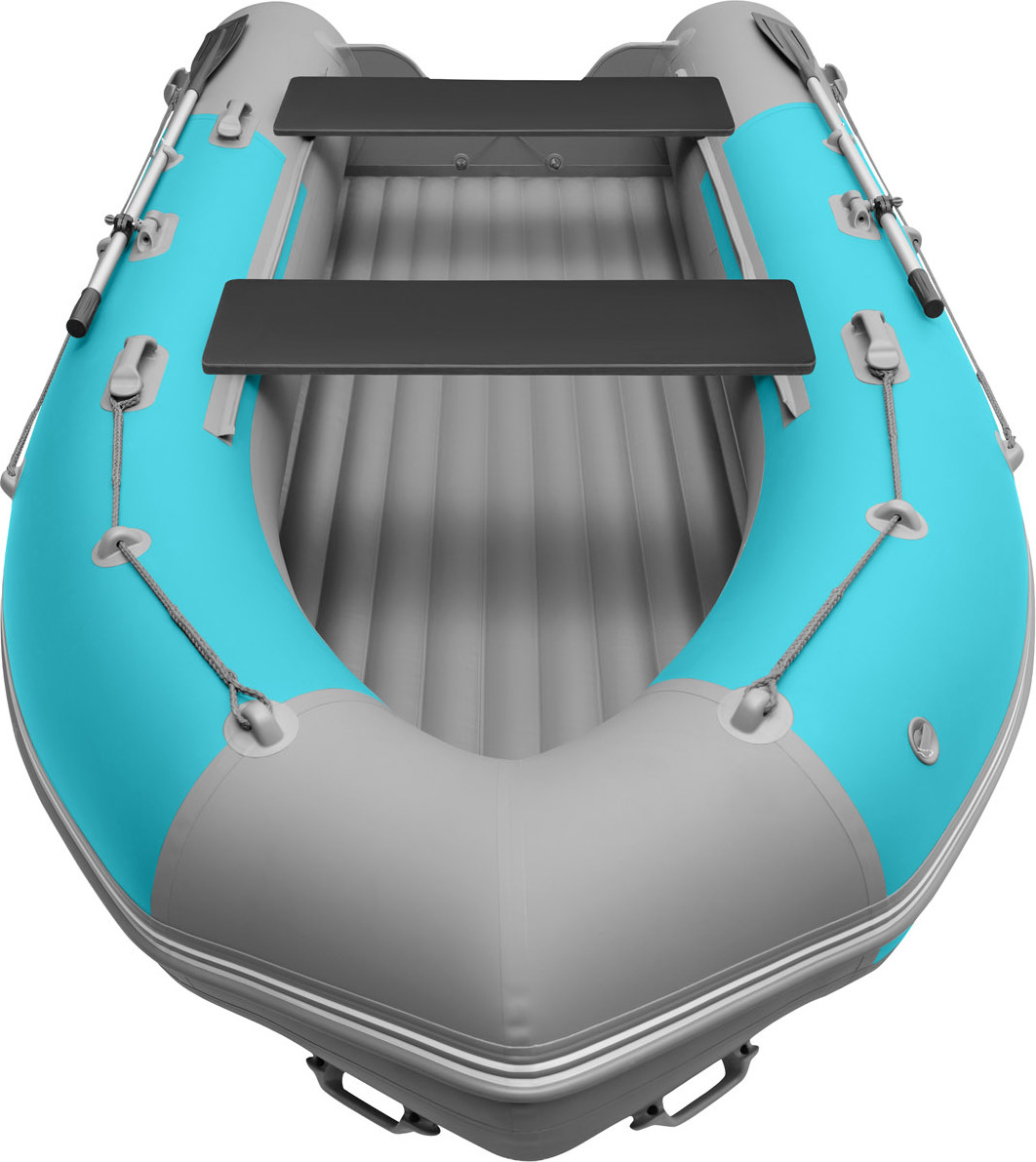 Надувная лодка Roger Boat Sfera 4000 (безконусная, средний киль, бирюзовый/серый комби) — фото 5