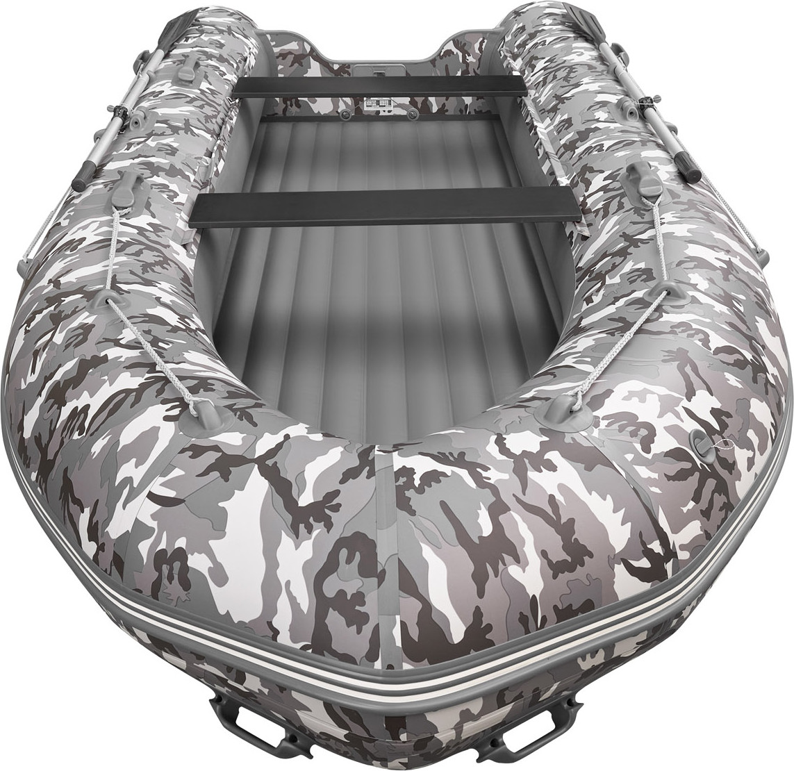 Надувная лодка Roger Boat Sfera 4000 (безконусная, средний киль, серый камуфляж/графит комби) — фото 5