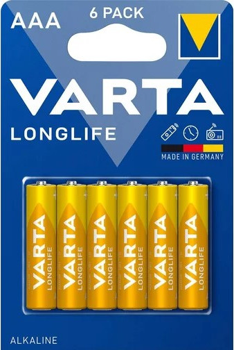Комплект батареек Varta Longlife AAA / V04103101426 (6шт)