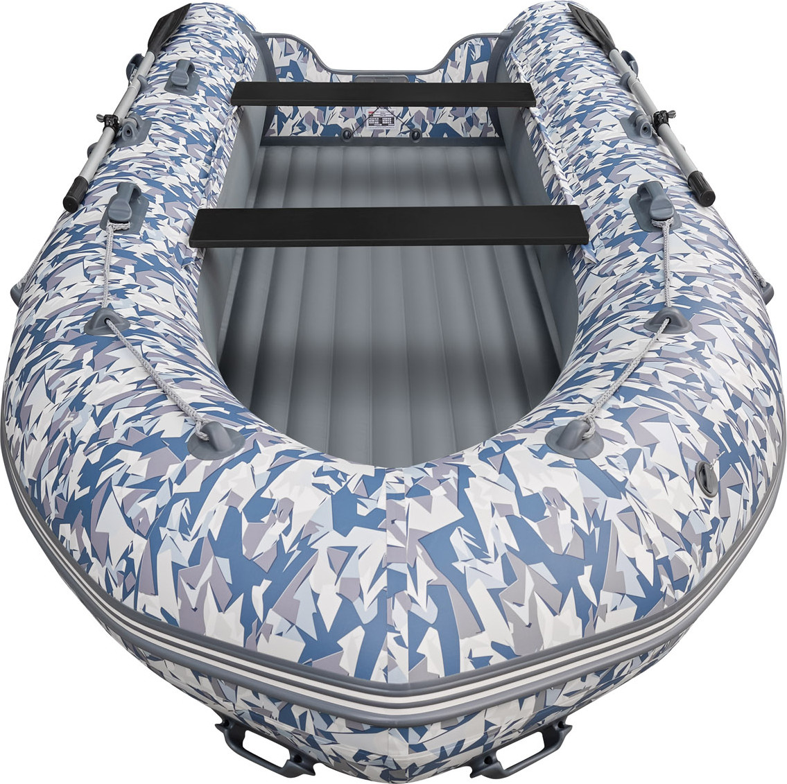Надувная лодка Roger Boat Sfera 4000 (безконусная, средний киль, битое стекло/серый комби) — фото 6