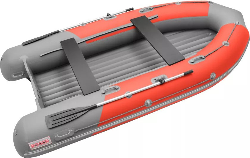Надувная лодка Roger Boat Sfera 4200 (безконусная, средний киль, красный/серый комби)