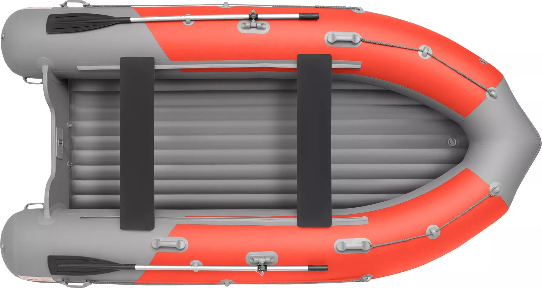 Надувная лодка Roger Boat Sfera 4200 (безконусная, средний киль, красный/серый комби) — фото 2