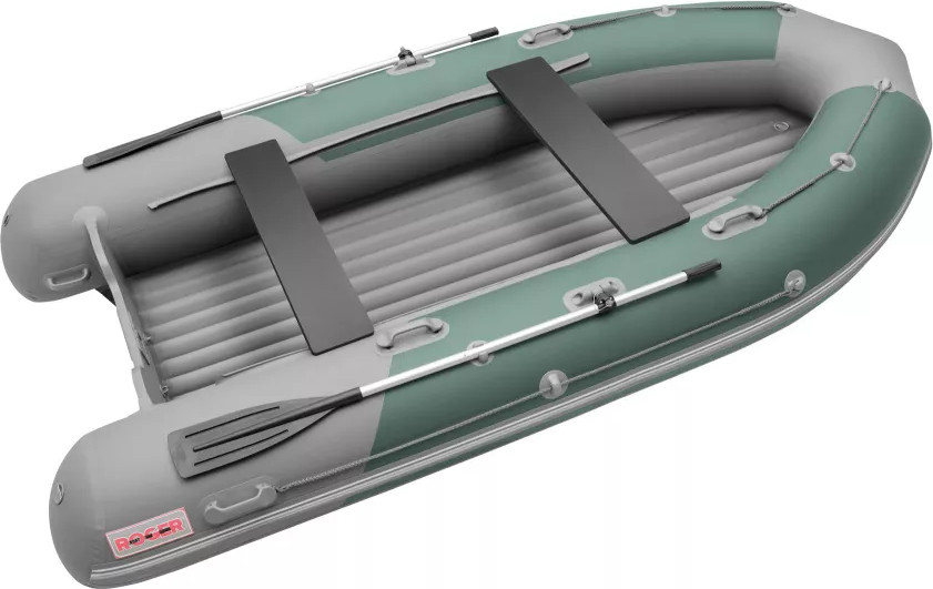 Надувная лодка Roger Boat Sfera 4200 (безконусная, средний киль, зеленый/серый комби)