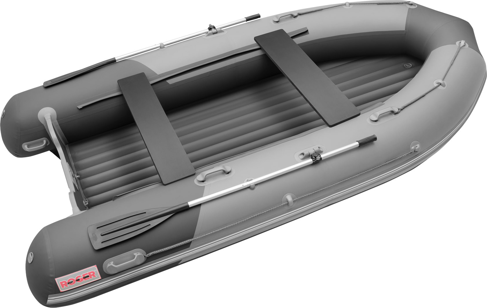 Надувная лодка Roger Boat Sfera 4200 (безконусная, средний киль, серый/графит комби)